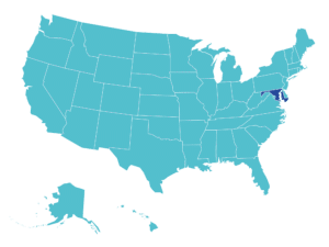 US Map with Maryland highlighted