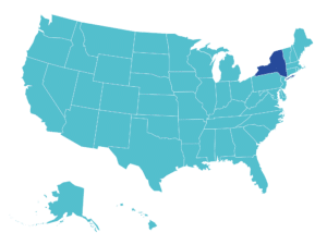 US Map with State of New York Highlighted