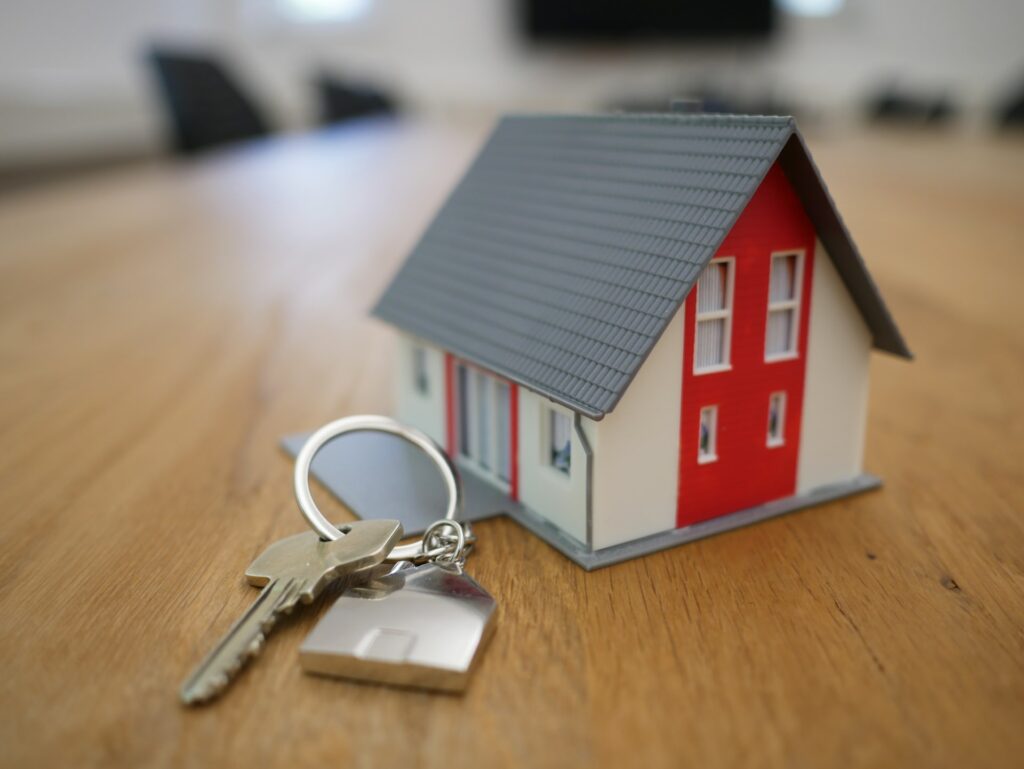 Small model house with keys
