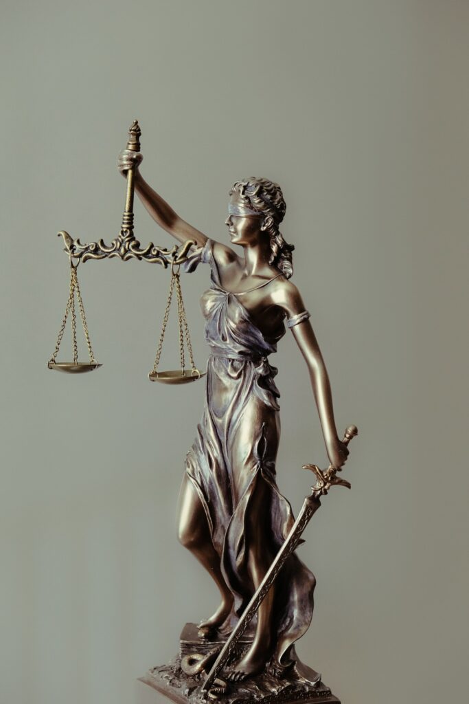 Scales of justice statue