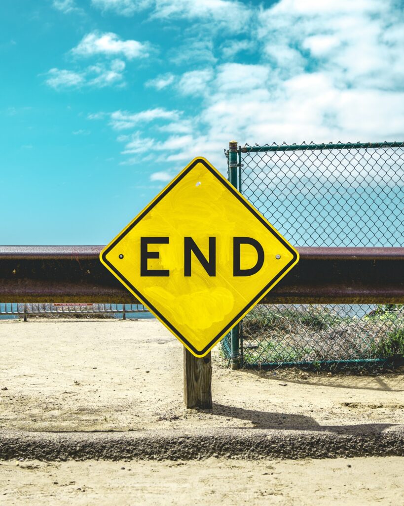 Sign depicting the end of the road