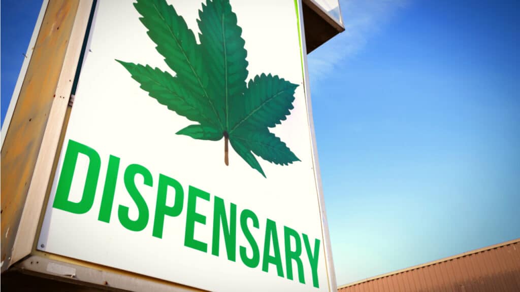 Sign for a cannabis dispensary