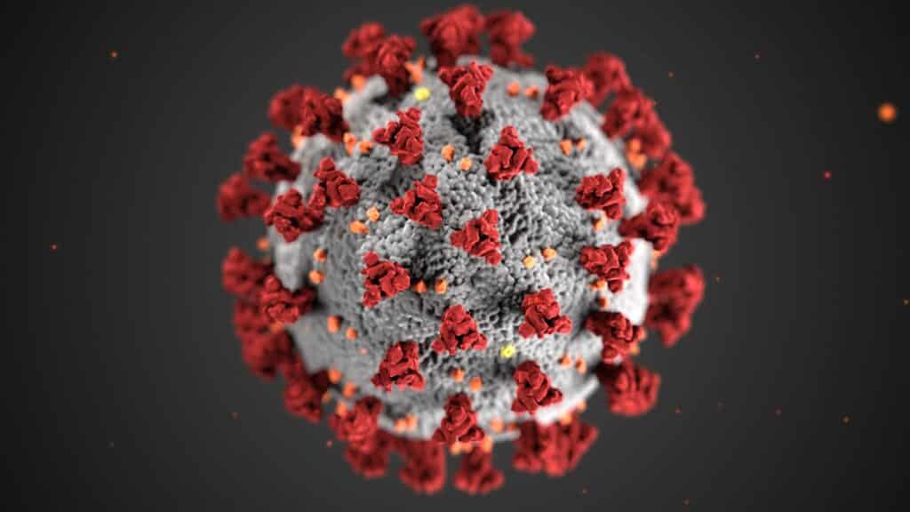 illustration of COVID-19 virus.