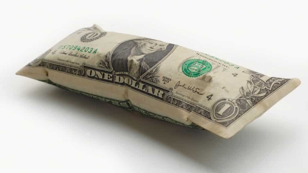 an inflated dollar bill