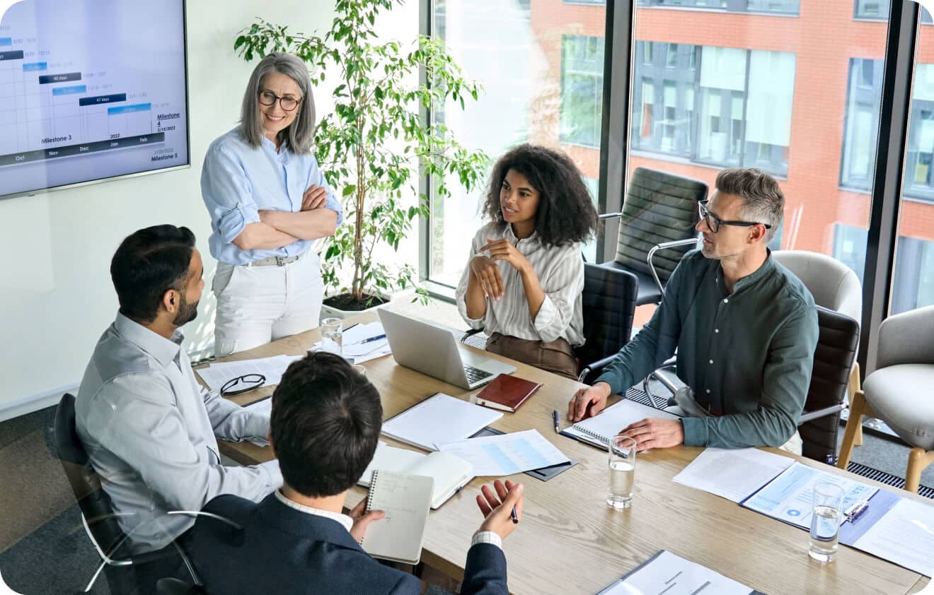 Insurance producers in a meeting