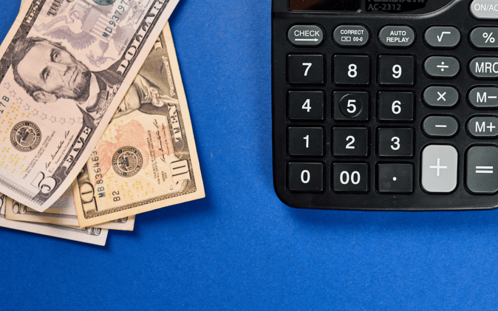 cash next to a calculator