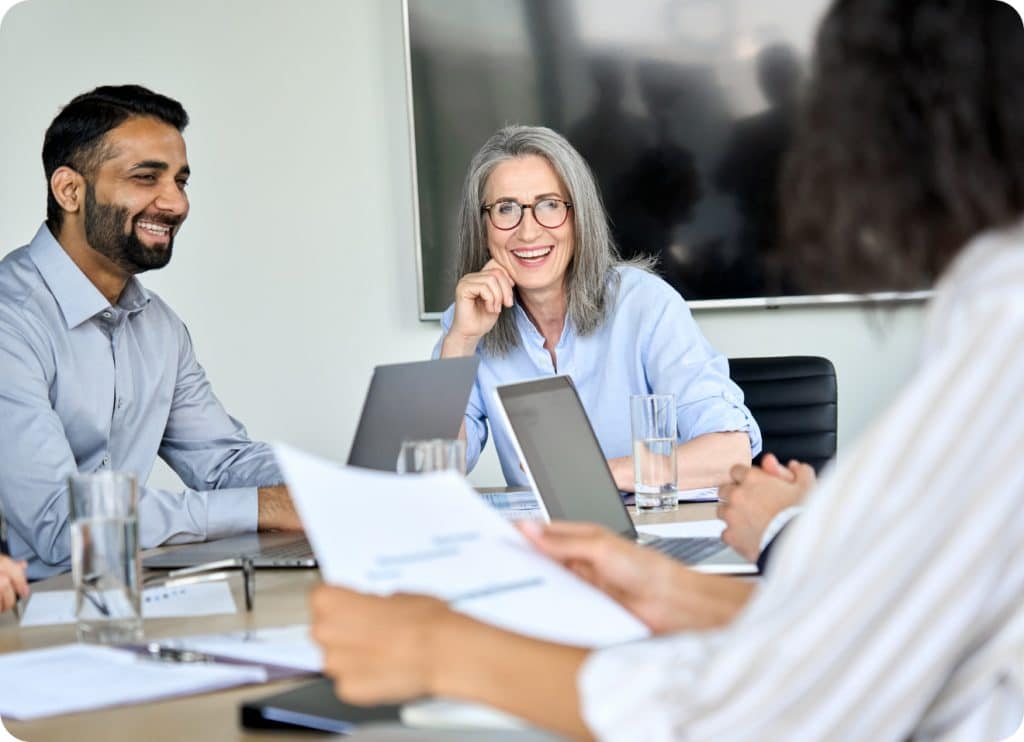 Insurance professionals in a meeting